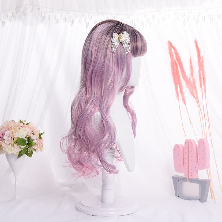Korean version of the Qi Liu Hai curly cute hood birthday party wigs realistic wig