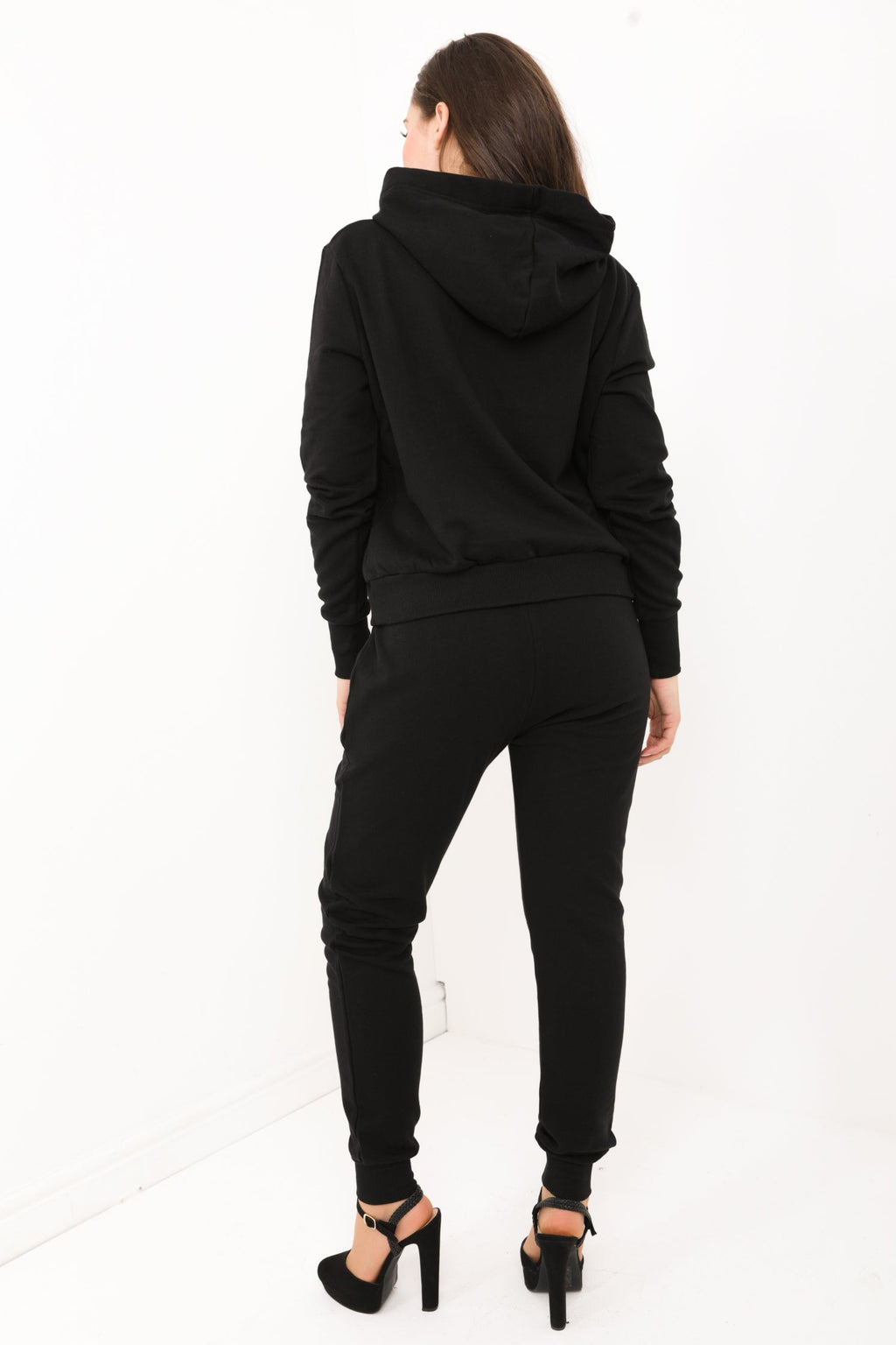 Diamante Embellished Drawstring Hooded Loungewear