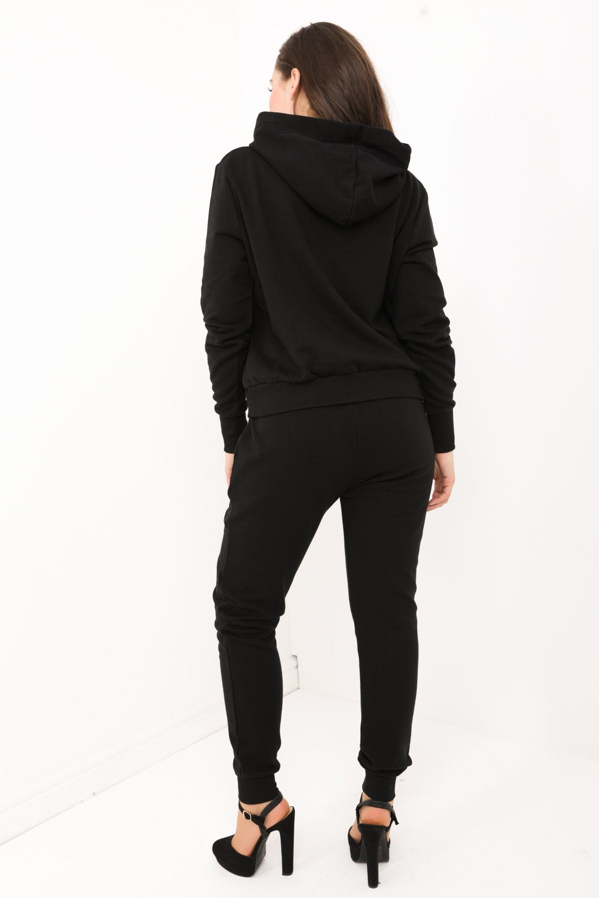 Diamante Embellished Drawstring Hooded Loungewear