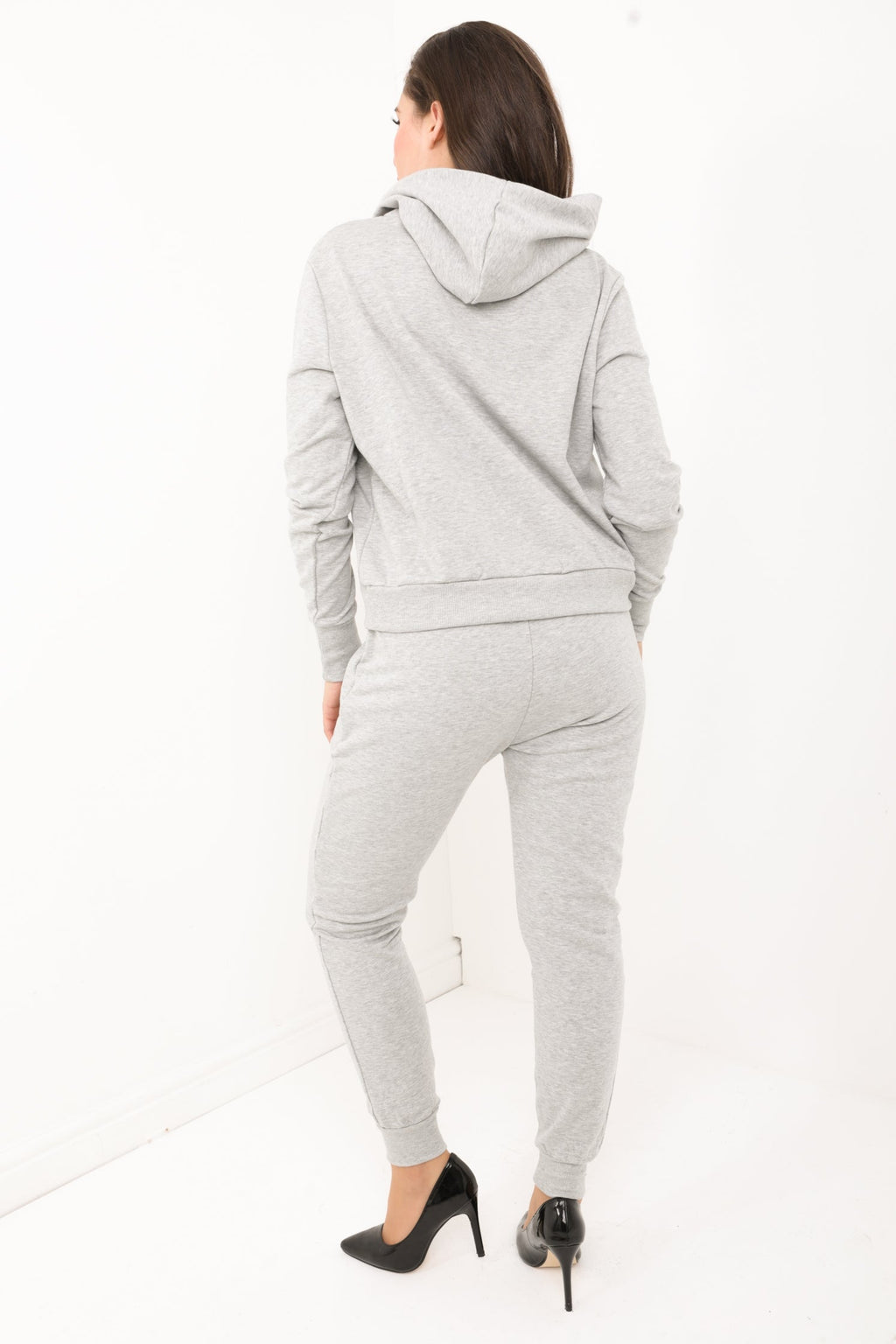 Diamante Embellished Drawstring Hooded Loungewear