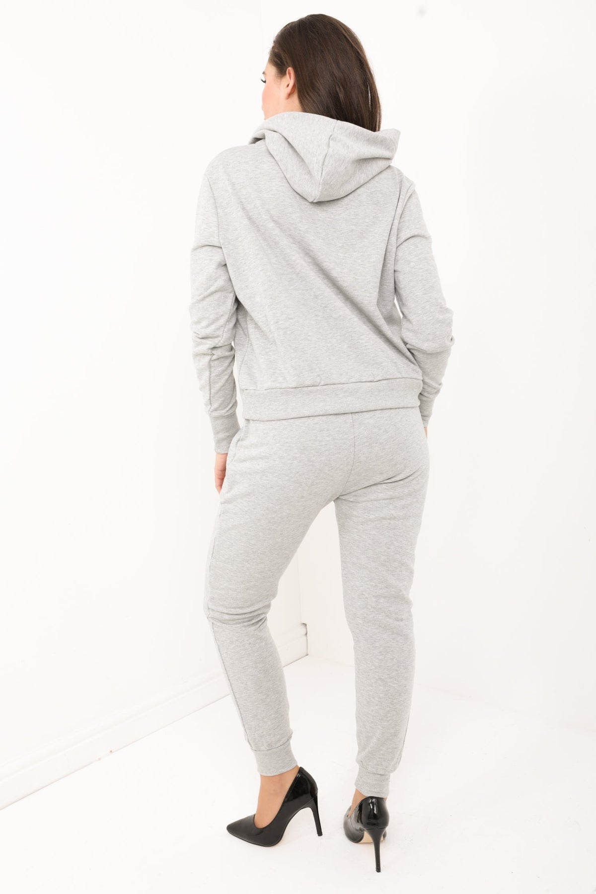 Diamante Embellished Drawstring Hooded Loungewear