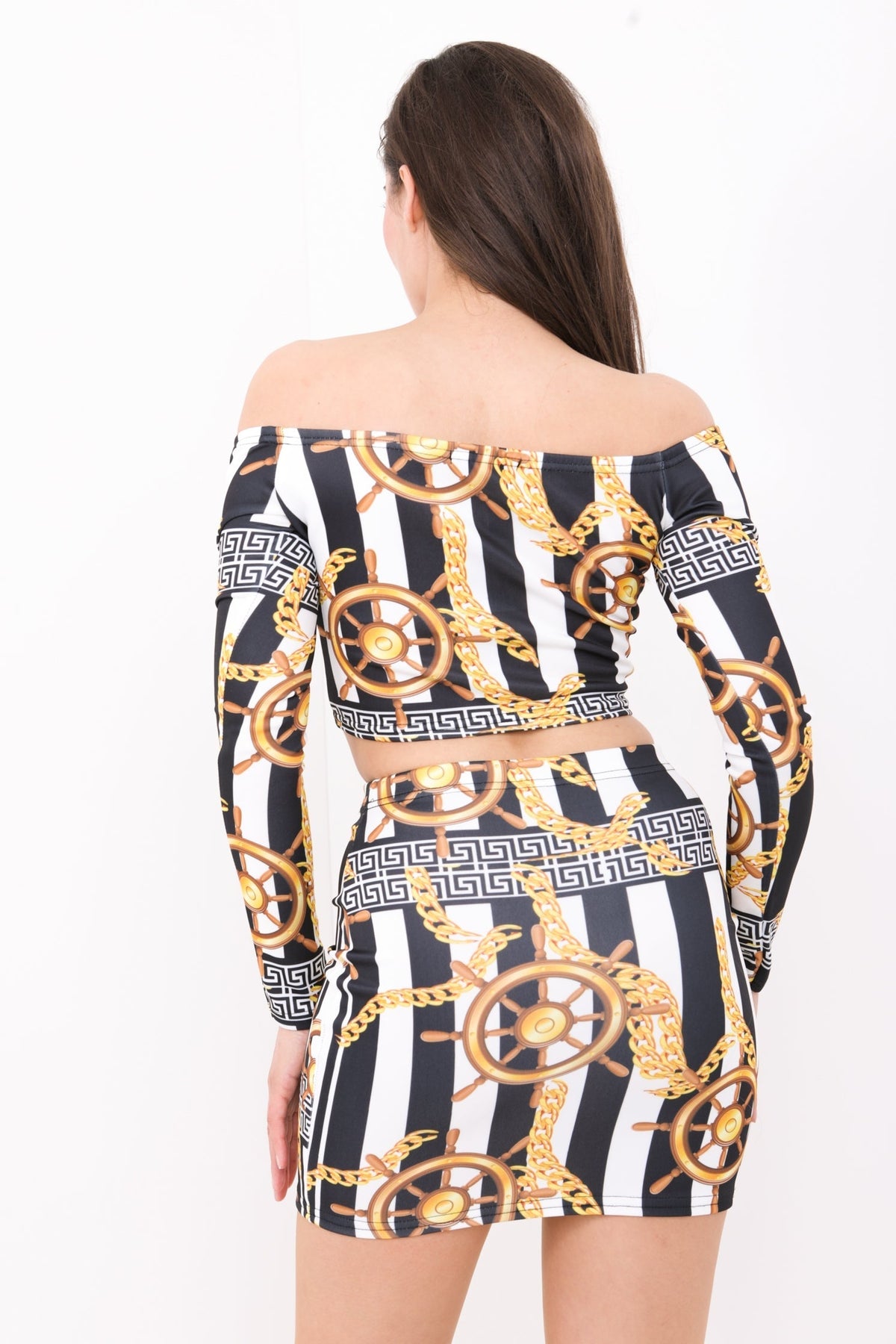 Ship Wheel Chain Print Co-ord Set