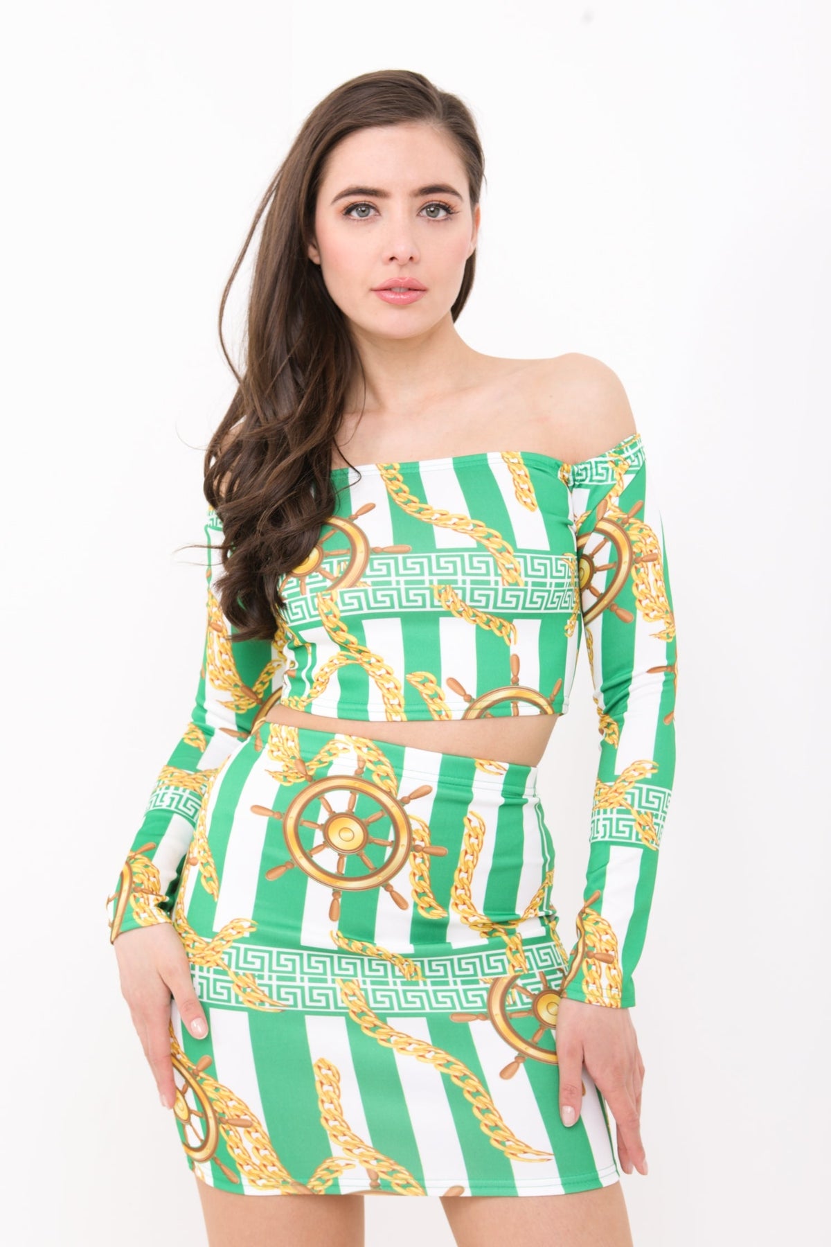 Ship Wheel Chain Print Co-ord Set