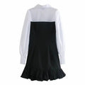 Patchwork ruffle dress
