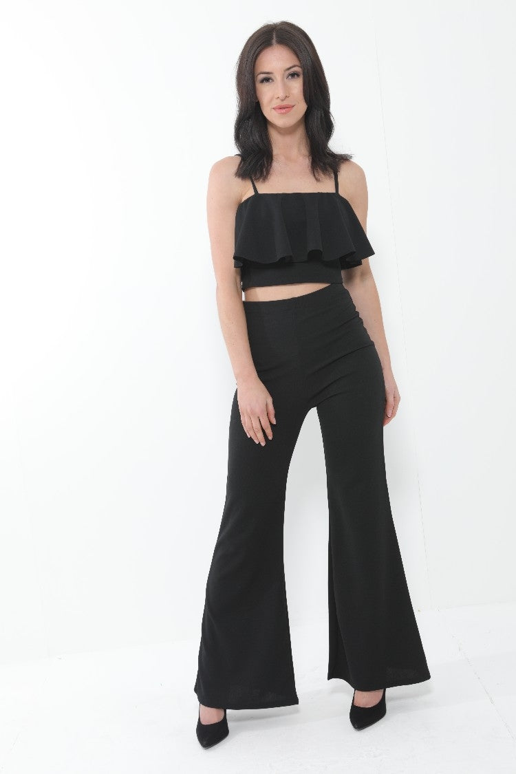 Frill Cami Top And Wide Leg Trouser Set