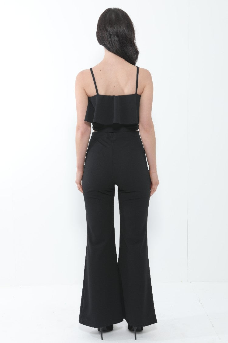 Frill Cami Top And Wide Leg Trouser Set