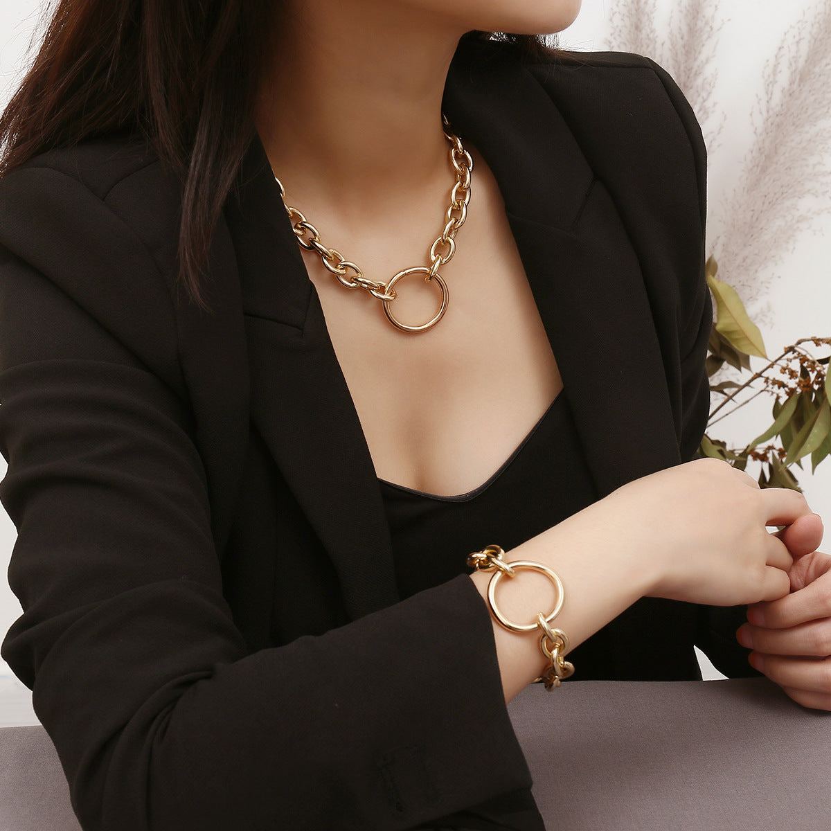 O-Chain Necklace & Bracelet Set