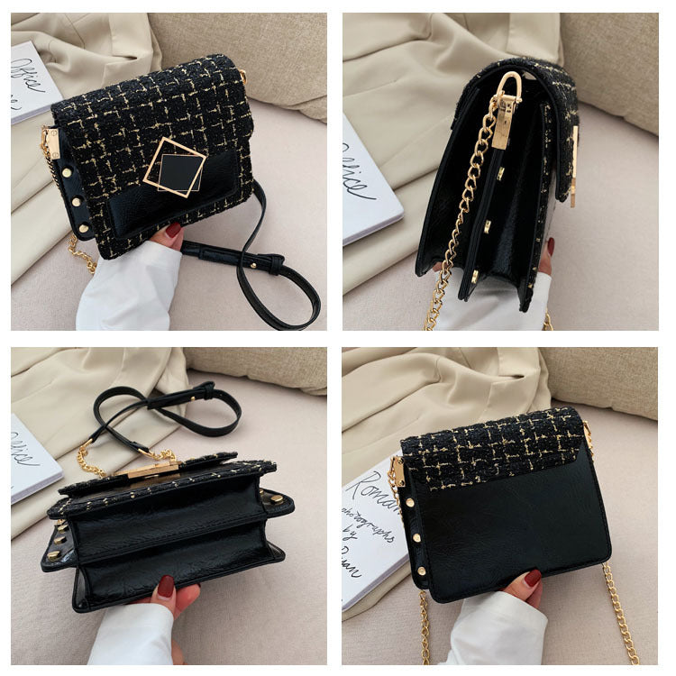 Woolen fashion simple messenger bag female chain bag