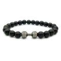 Barbell & Lava Rock Stone Beads Dumbbell Bracelet