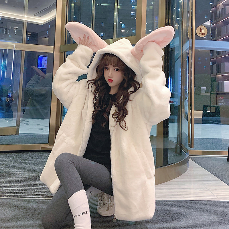 Girly Feeling Thickened Hooded Sweater Women Autumn And Winter
