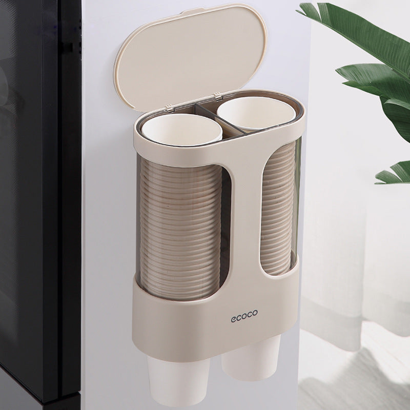Disposable Paper Cups Dispenser - Wall Mounted Cup Holder for Water Dispenser Kitchen Office