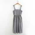 Summer Girl Picnic Series Black And White Plaid Flower Dress