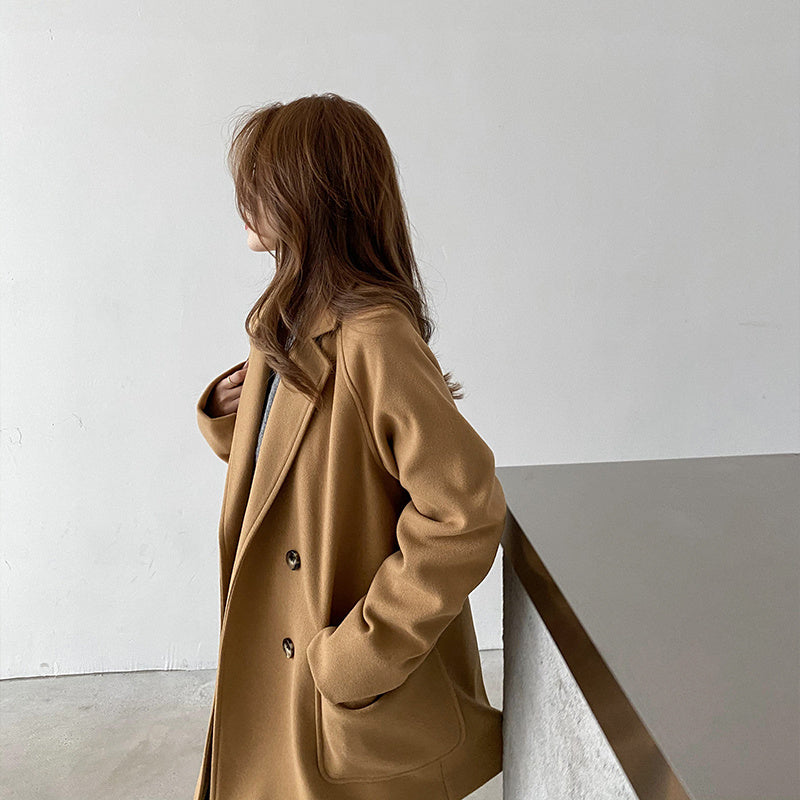 New High-End Temperament Woolen Coat Trench Coat