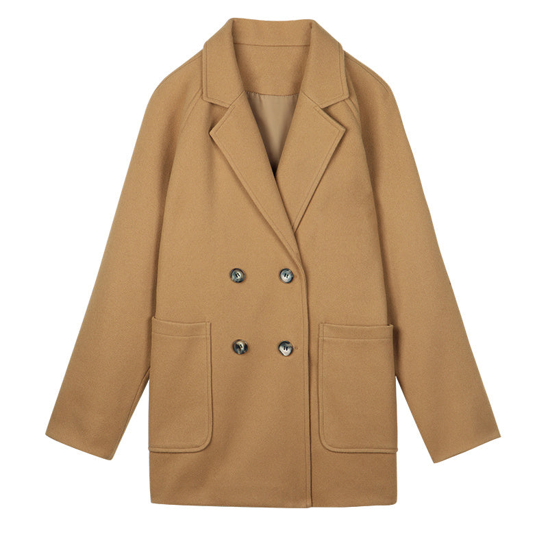 New High-End Temperament Woolen Coat Trench Coat