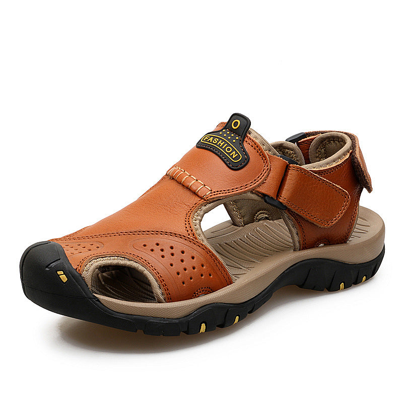 Large Size Two-layer Leather Toe Outdoor Casual Sandals