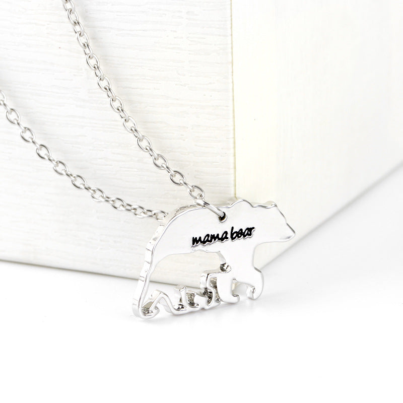 Cross-border WISH Amazon Hot Selling European and American Mother's Day Gift Mama Bear Necklace