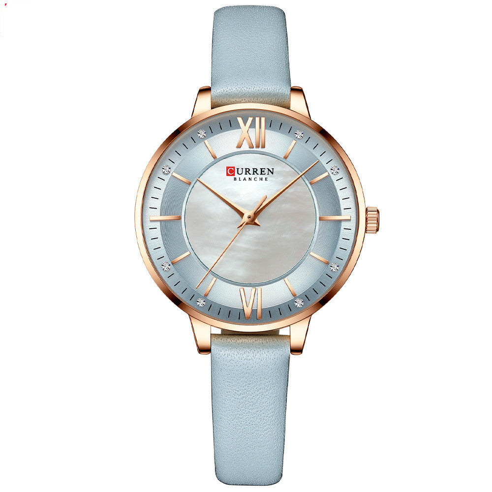 Women's Luxury Leather Strap Watch - Elegant Fashion Quartz Wristwatch for Ladies