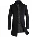 Men's Casual Woolen Coat Mid-Length Trench Coat