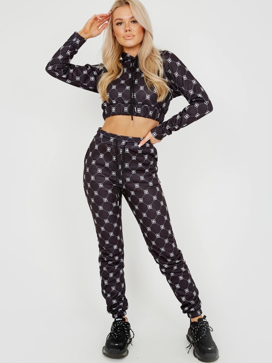 Square Check Cropped Hoodie & Trouser Co-ord