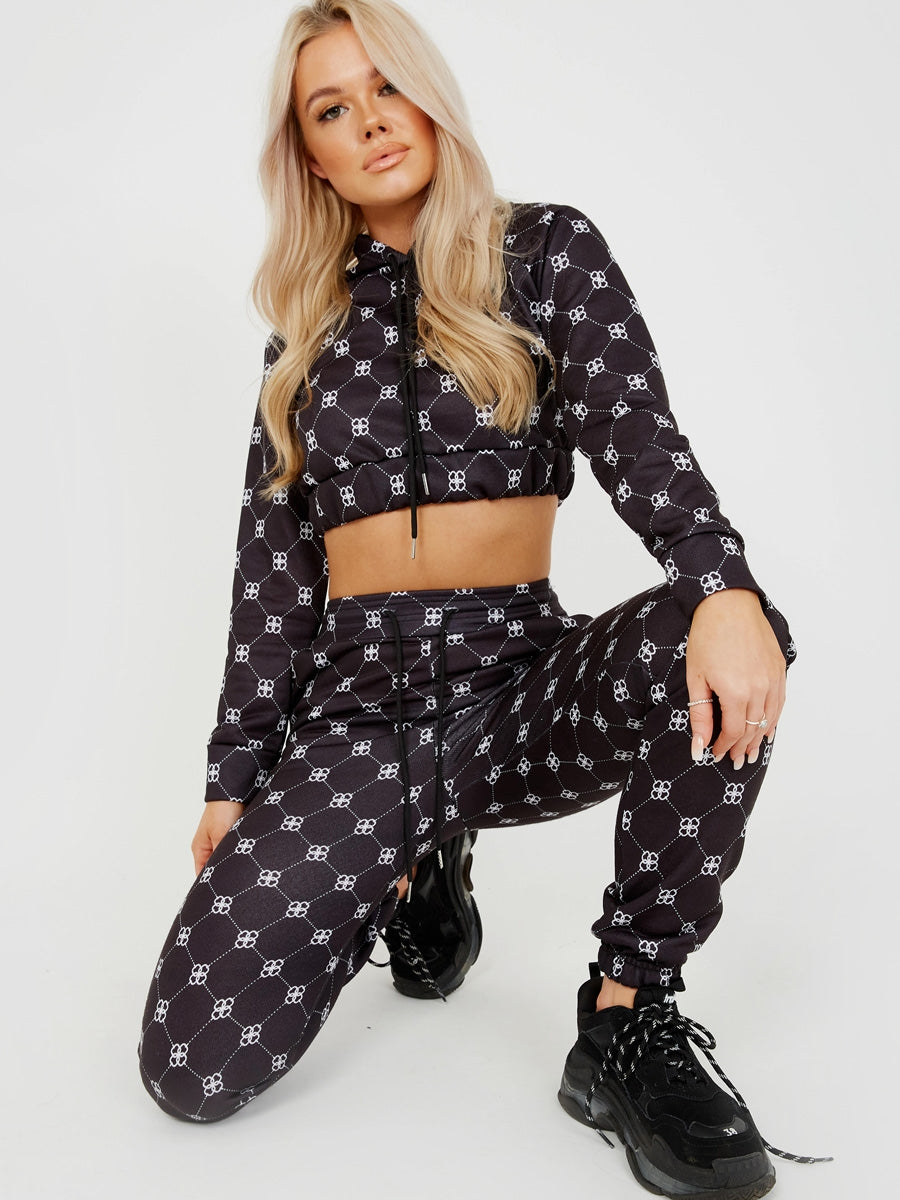Square Check Cropped Hoodie & Trouser Co-ord
