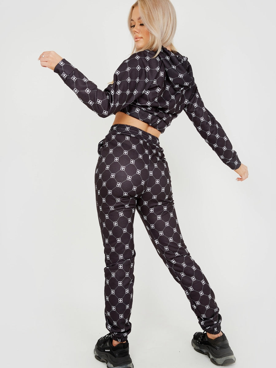 Square Check Cropped Hoodie & Trouser Co-ord