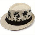 Men's Tropical Palm Tree Pattern Fedora Hat