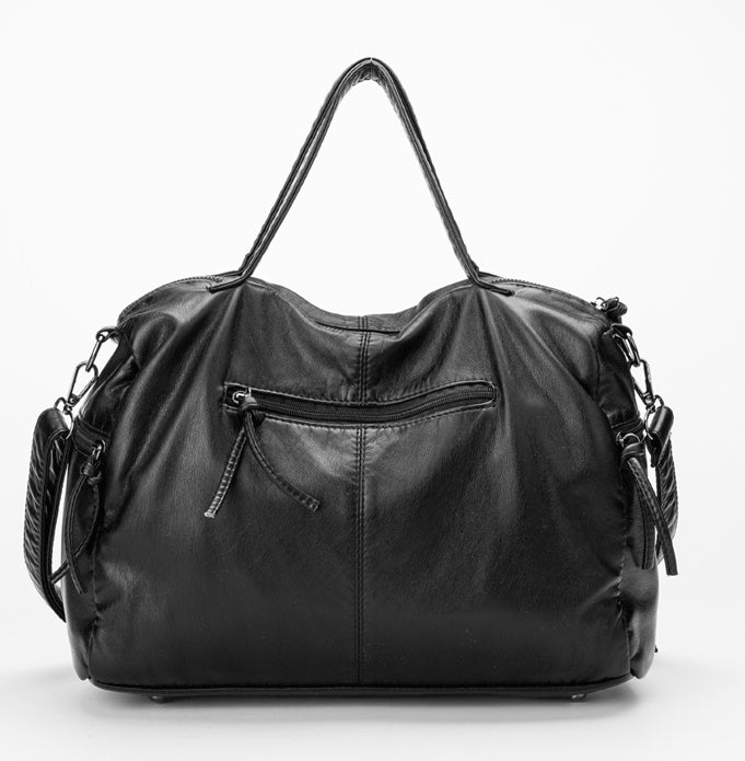 Autumn and winter new Messenger bag washed leather large capacity motorcycle bag handbags shoulder bag ladies big bag