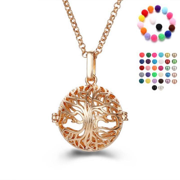 Tree of Life Perfume Locket Pendant Necklace