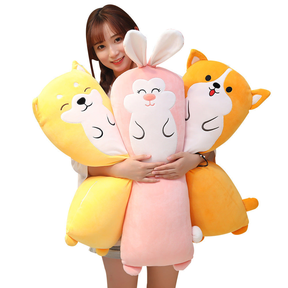 Long Animal Dog Rabbit Stuffed Plush Pillow Cushion Toy