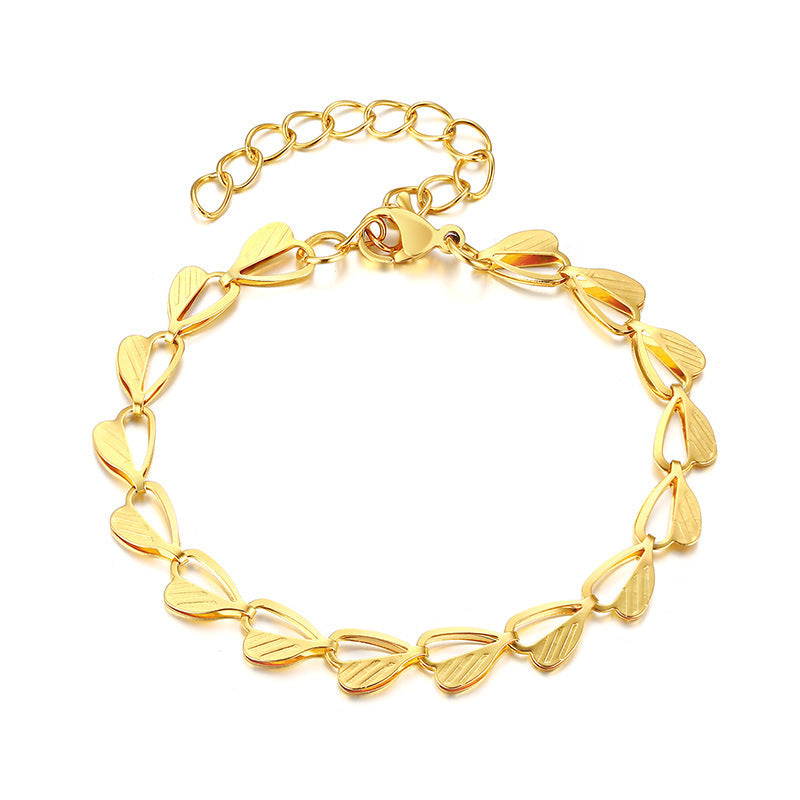 Heart Leaves Chain Bracelet, Set