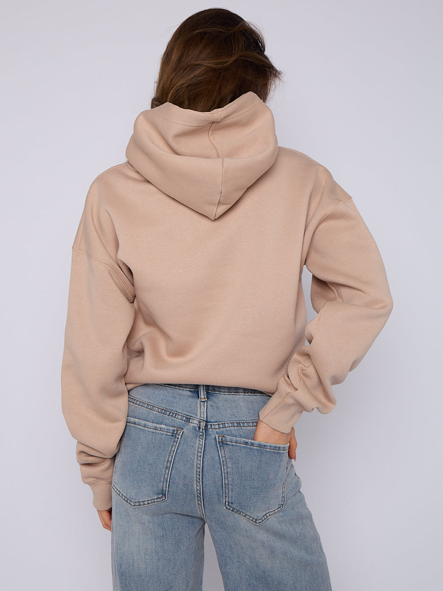 Oversized Plain Fleeced Hoodie