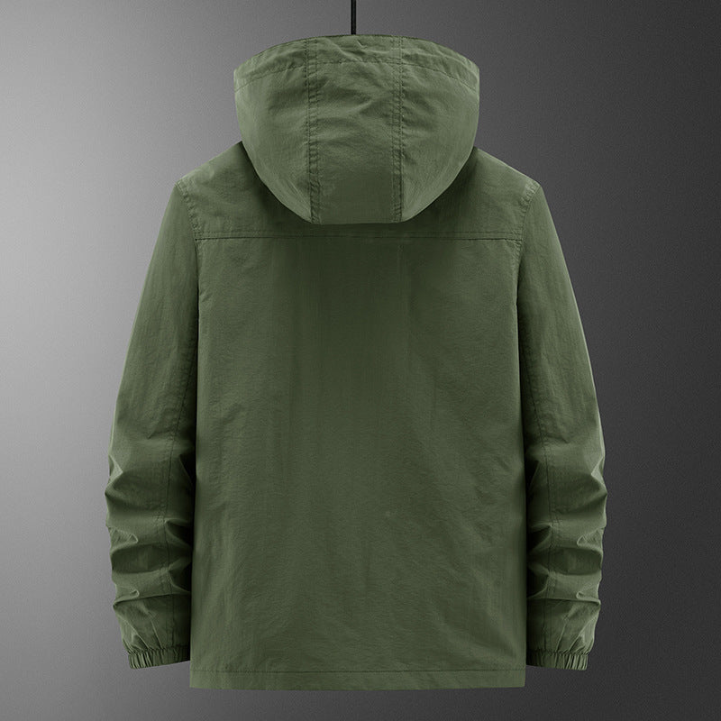Men’s Fashion Casual Loose Outdoor Shell Jacket – Lightweight Windbreaker Coat