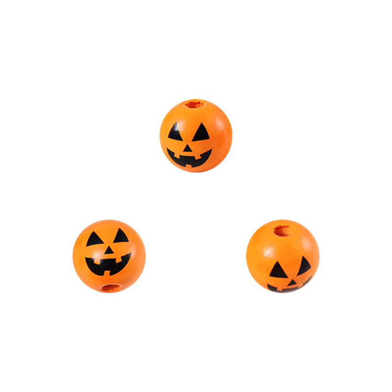 Halloween 16mm Straight Hole Pumpkin Ghost Bulk Wooden Bead