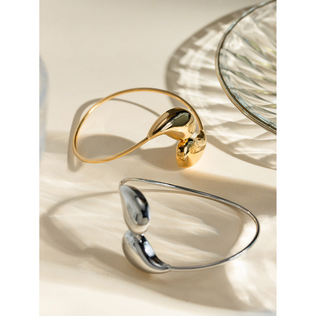 Irregular Water Drop Twist Adjustable Bangles