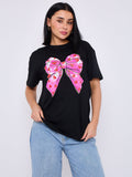 Bow Hearts Graphic Printed T-Shirt