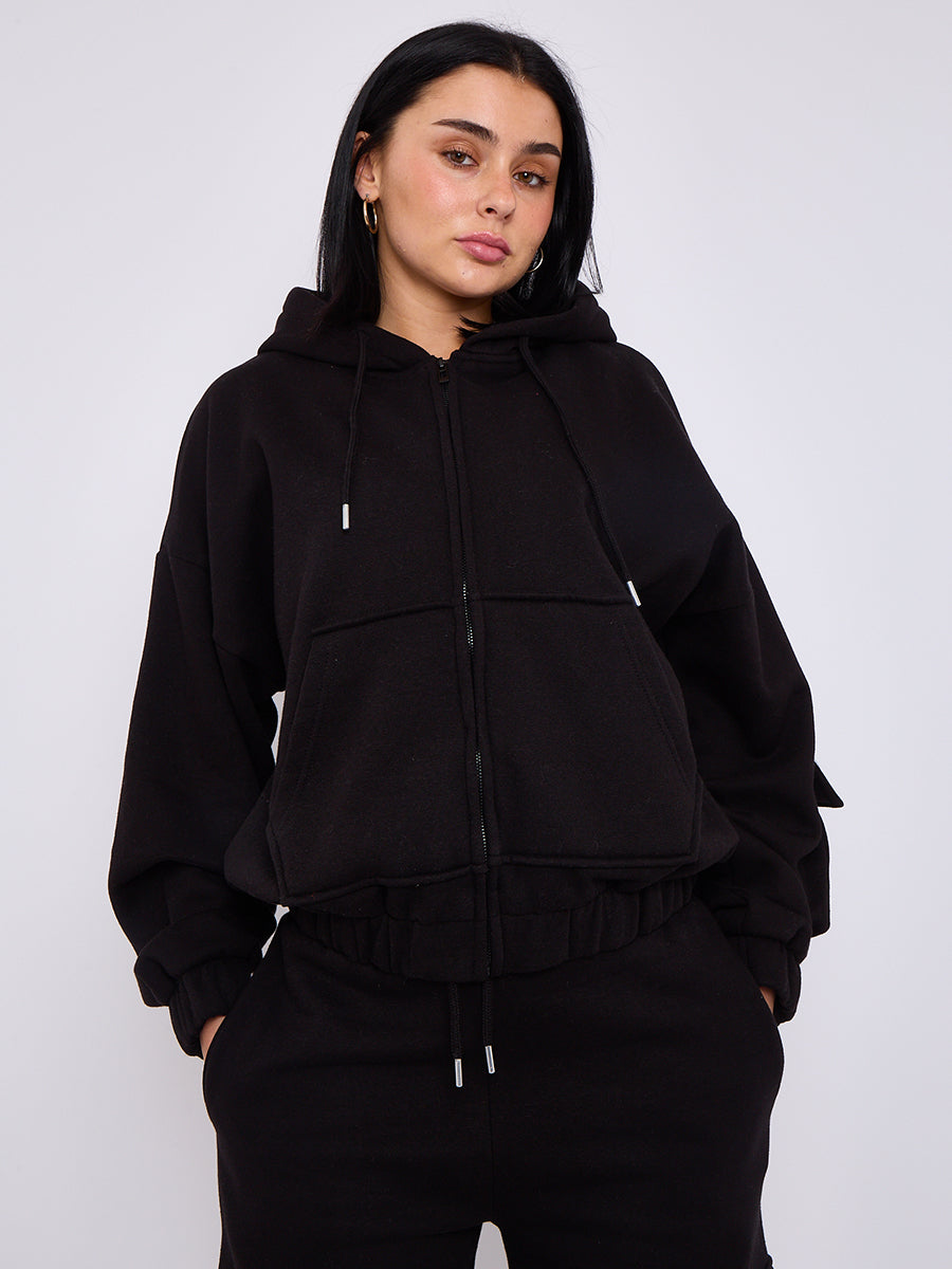 Cargo Style Zip Hoodie Set