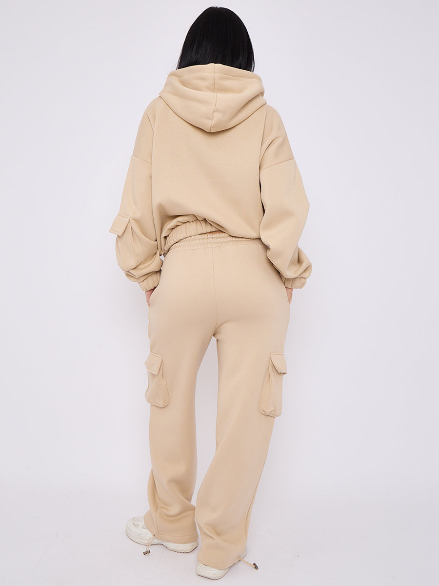 Cargo Style Zip Hoodie Set