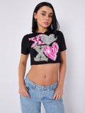 Xo Xo Graphic Printed Crop Top