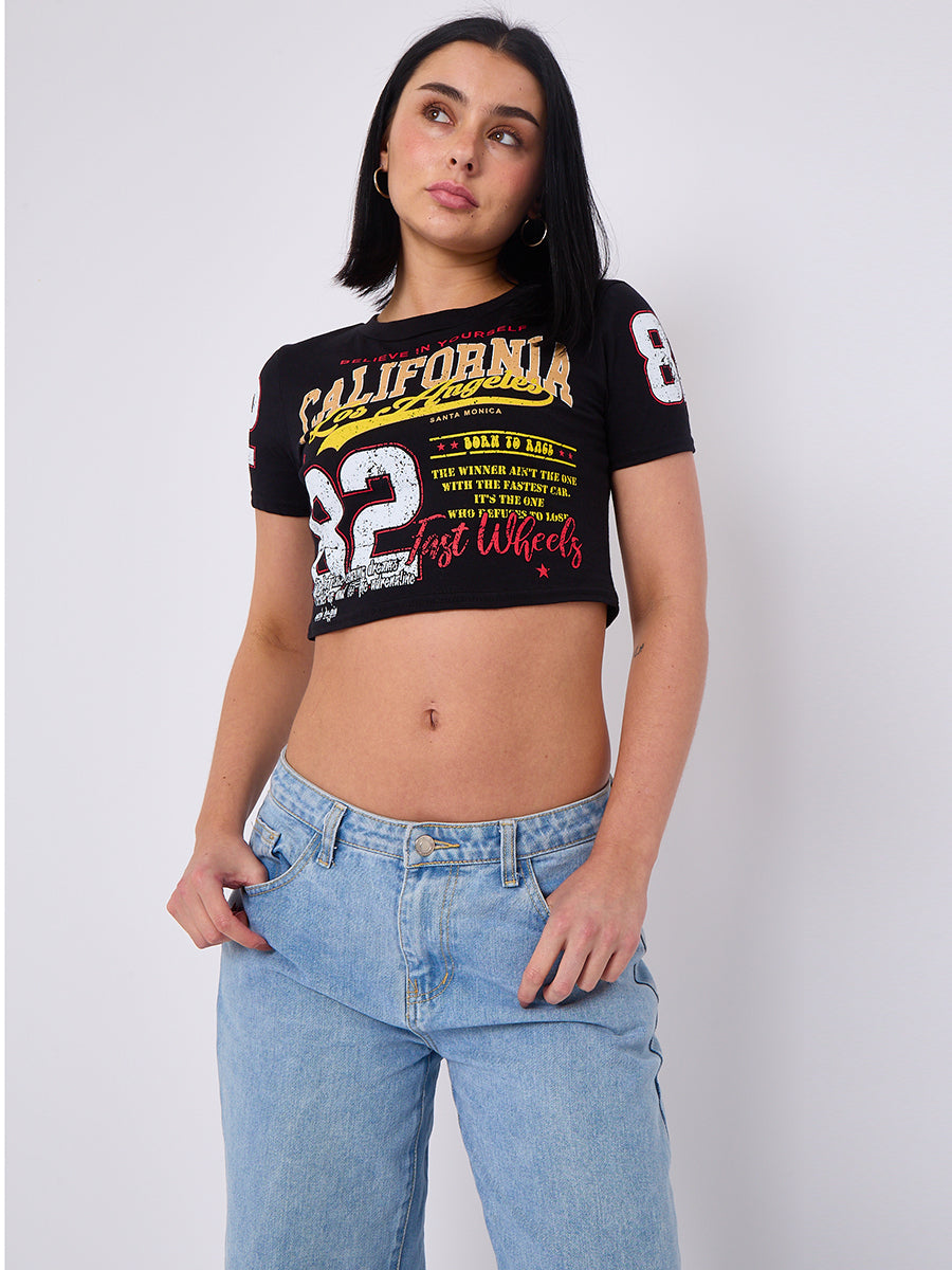 Believe In Yourself Graphic Printed Crop Top