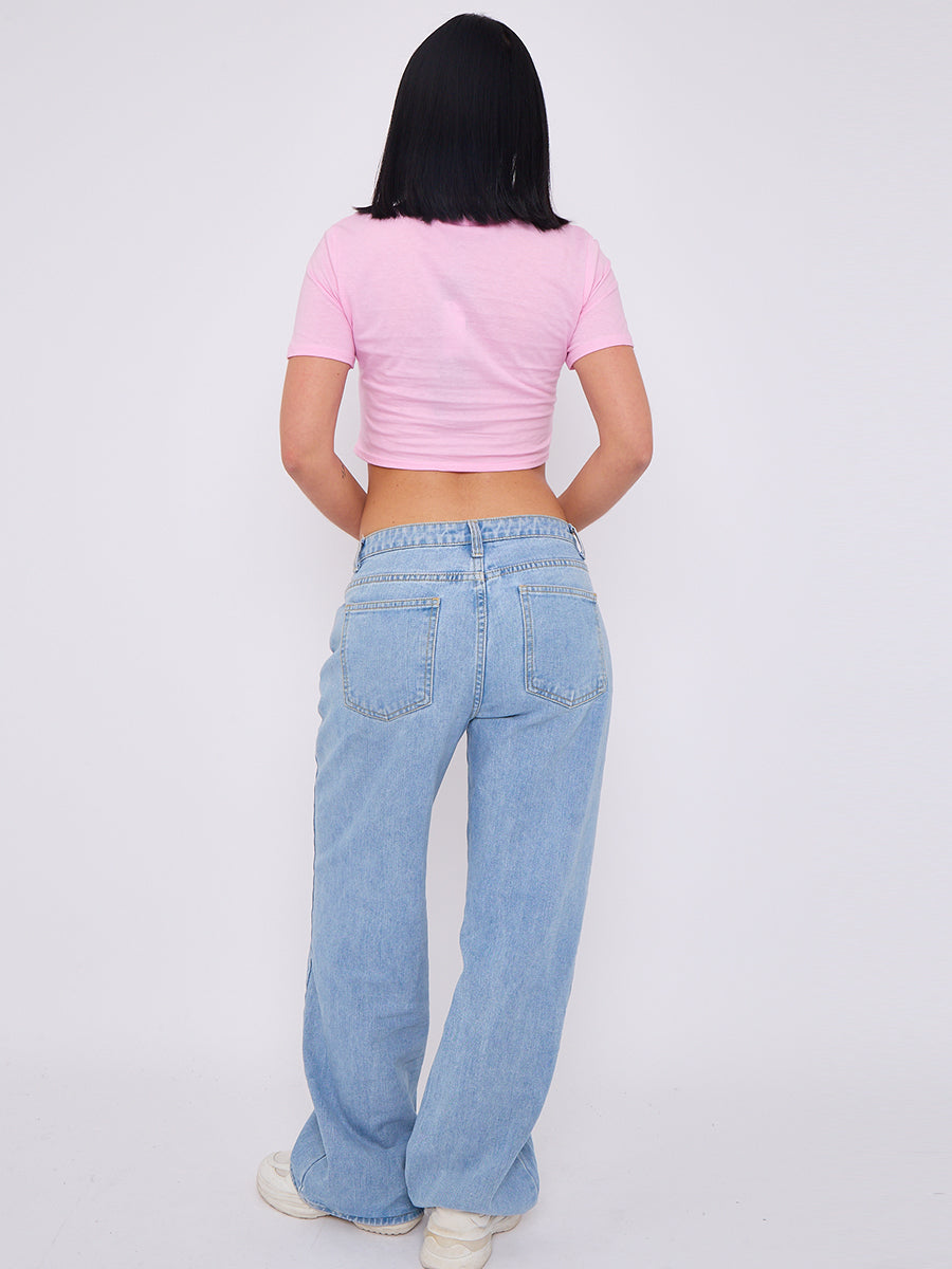 Leopard Cherry Graphic Printed Crop Top