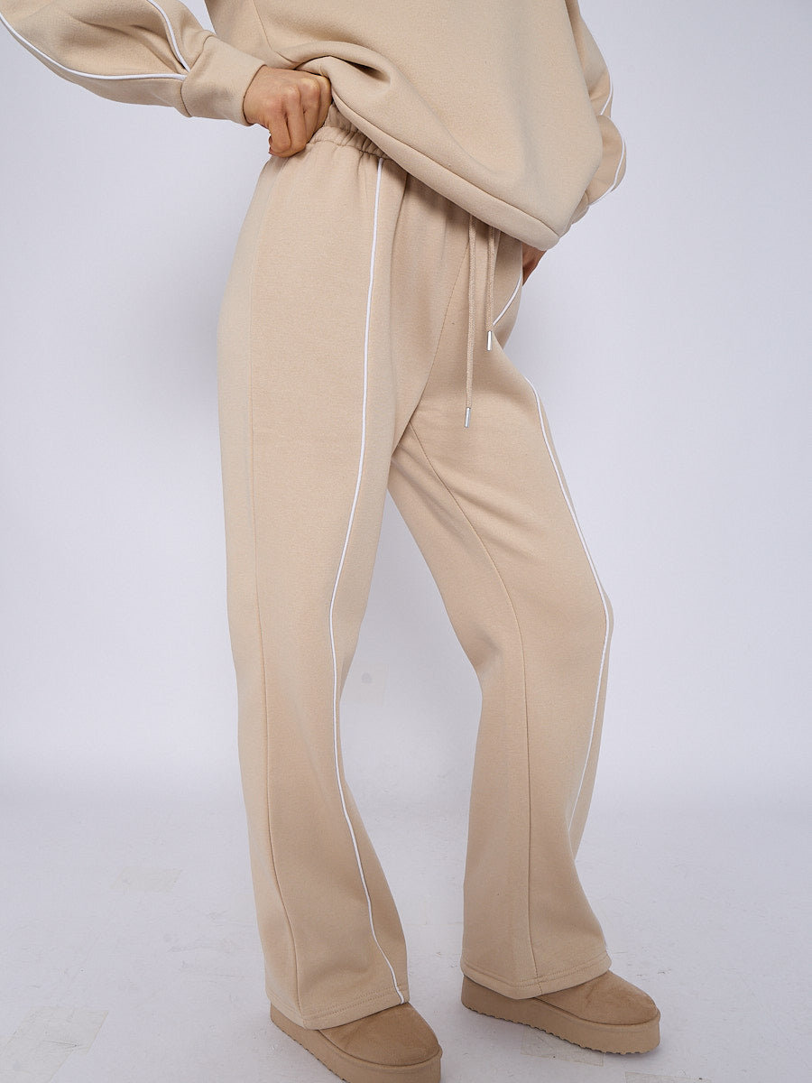 Sleeve Pipping Sweatshirt & Jogger Set