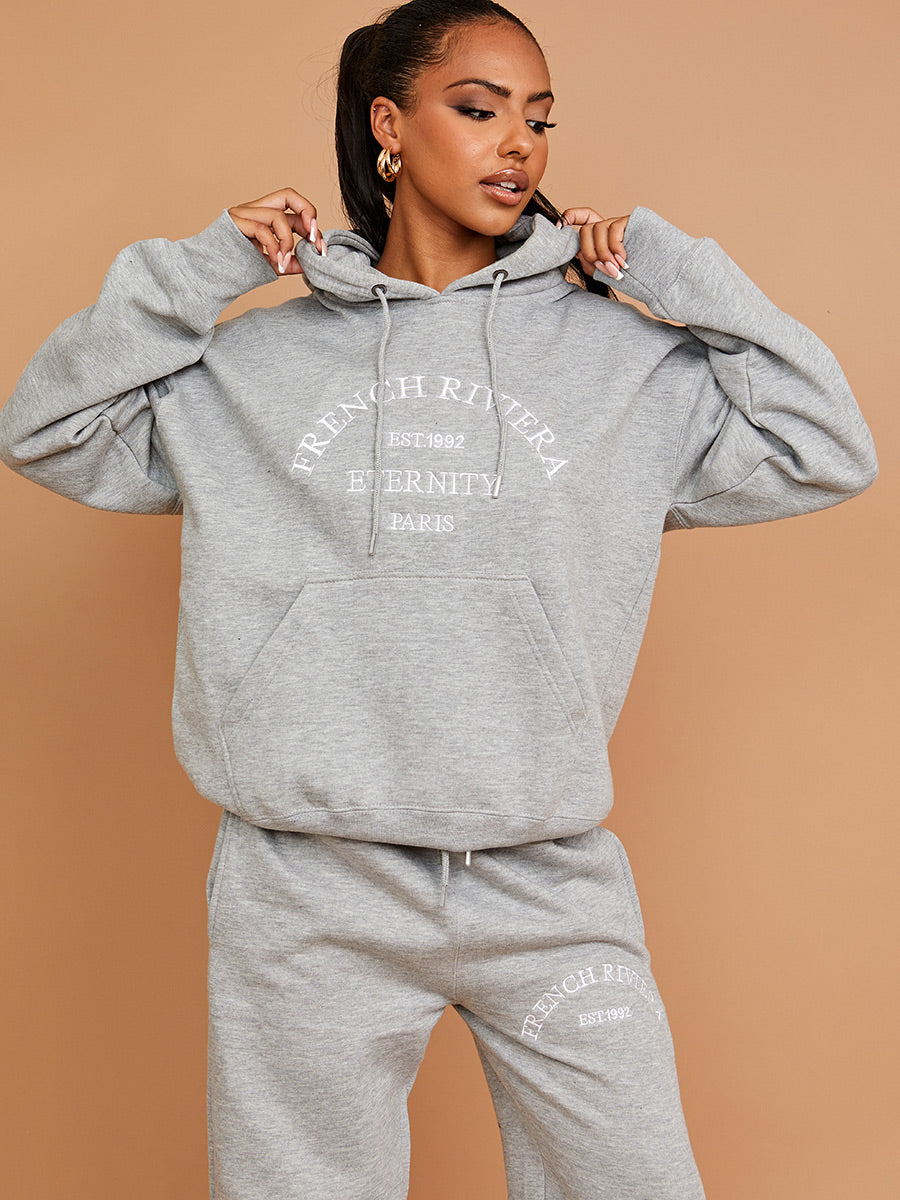 Embroidered French Riviera Hooded Fleece Co-ord