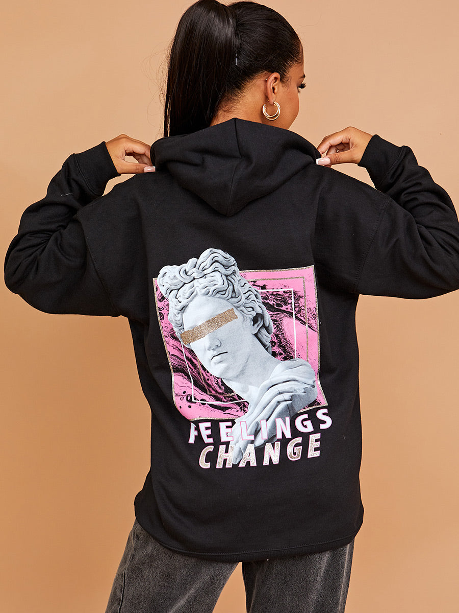 Feelings Change Graphic Print Hoodie
