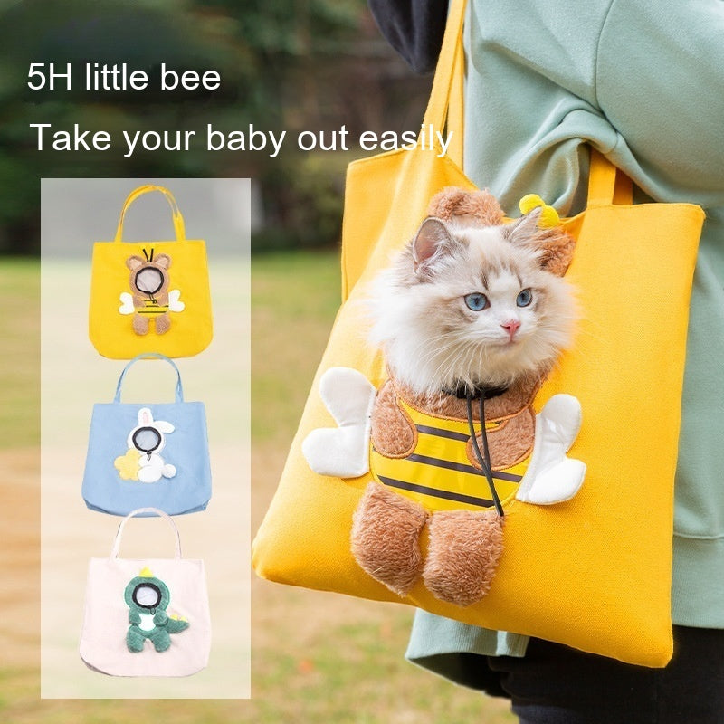 Cute Canvas Diaper Open Head Cat Bag Shoulder Bag