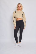 Crucifix Detail Knitted Cropped Jumper