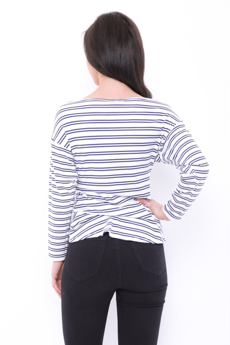 Twist Front Striped Top