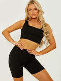 Seam Detail Crop Top & Shorts Co-ord