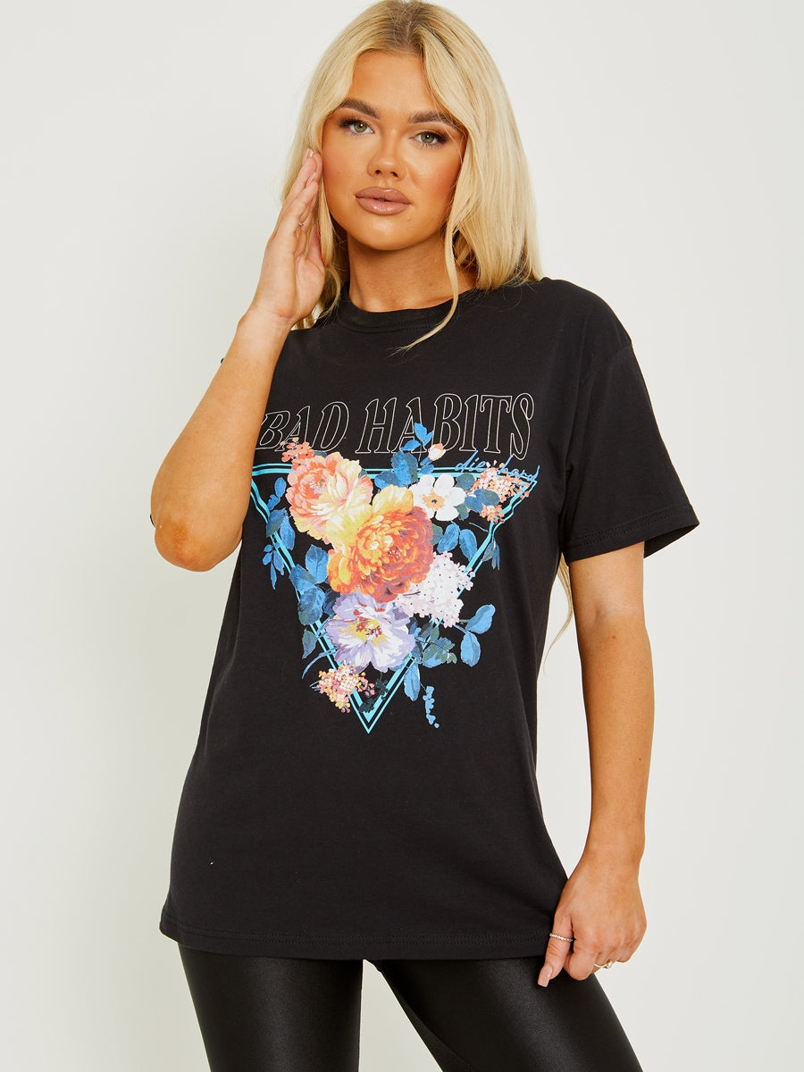 Bad Habits Graphic Printed T-Shirt