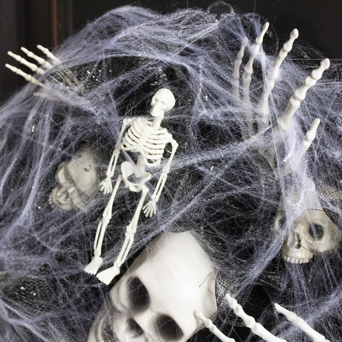 Halloween Black Mesh Skull Garland Party Layout Props