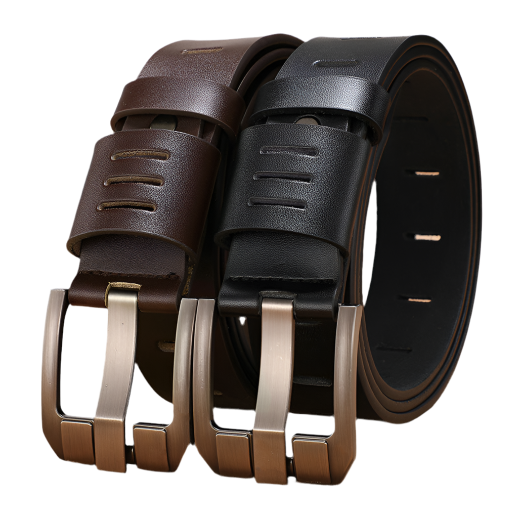 Men's Buckle Jeans Cowhide Leather Belt